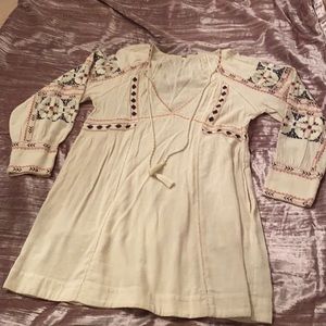 Free People size small tunic dress embroidered